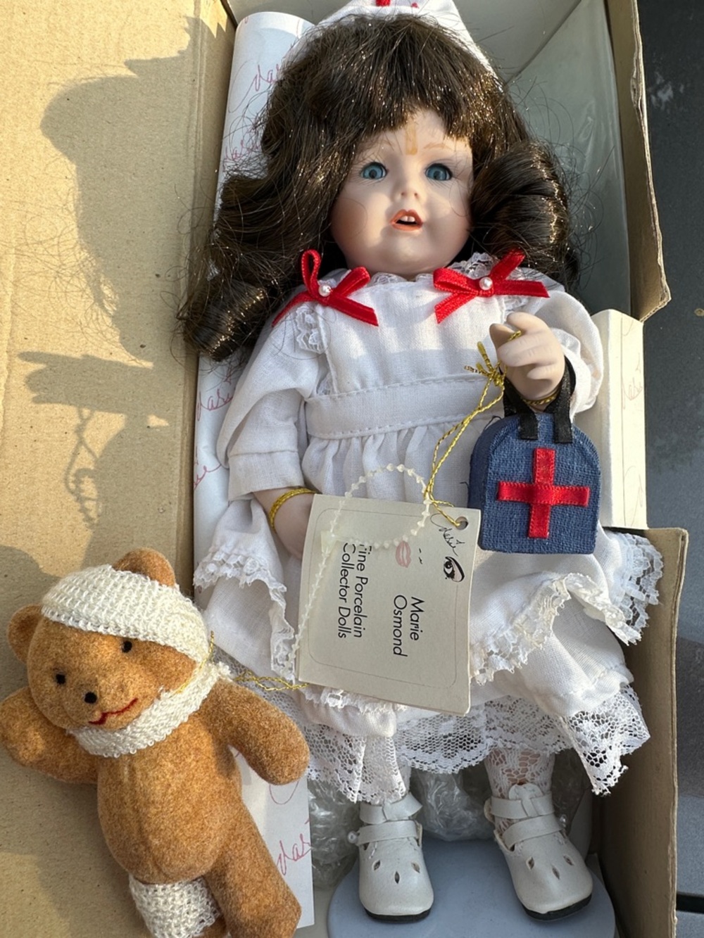 Marie Osmond Shannon “Little Nurse Doll - White Dress with Red Accents